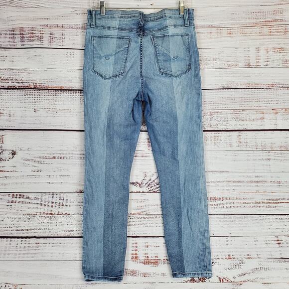 Hudson Barbara High Waist Distressed Crop Jeans Busted Knee Size 31 - Picture 2 of 12